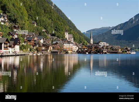 View of Hallstatt from Hallstatt Lake Stock Photo - Alamy