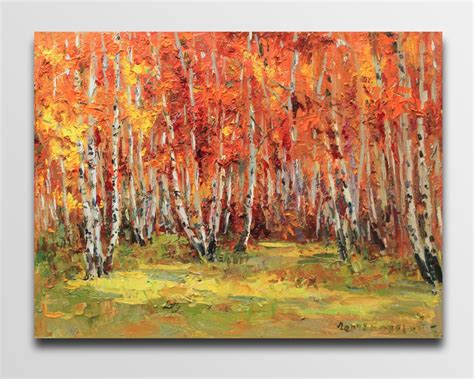 Birch Oil Painting Birch Forest Painting Birch Trees Forest - Etsy