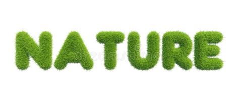 Nature Lettering Made from Fresh Green Grass. 3d Rendering Stock ...