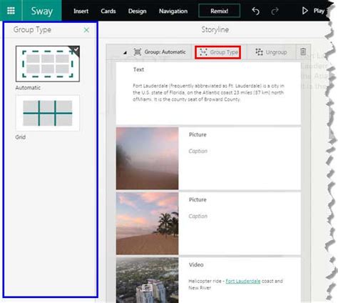 Learn how you can change from one Group Card type to another within Sway