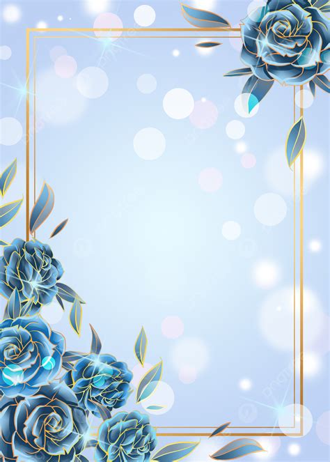 Bright Halo Watercolor Wedding Blue Gold Rose Background Wallpaper Image For Free Download - Pngtree