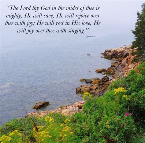 an image of the ocean with a bible verse