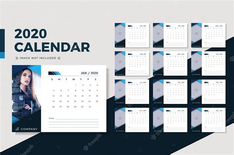 Premium Vector | Minimalist business desk calendar 2020 design