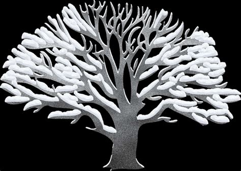 Download Snowy Tree Silhouette Artwork | Wallpapers.com