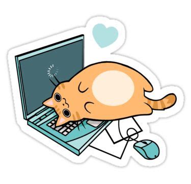 "Cute Laptop Cat" Sticker for Sale by SarahJoncas | Pegatinas bonitas ...