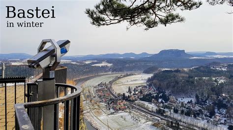 Sächsische Schweiz und Basteibrücke im Winter / Saxon Switzerland and ...