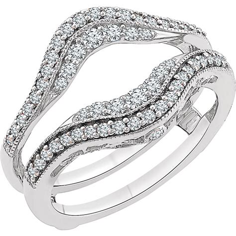 JewelryWeb - 14k White Gold Polished 1/2 Diamond Ring Guard Size 6.5 Jewelry Gifts for Women ...