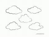 Cloud Coloring Printables Printable Pages Kids Clipart Sketch Page sketch template