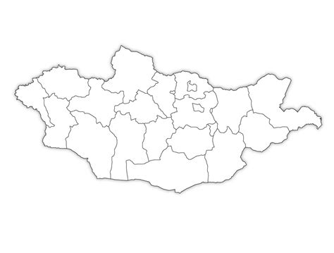 Mongolia Outline Map, Mongolia Blank Map