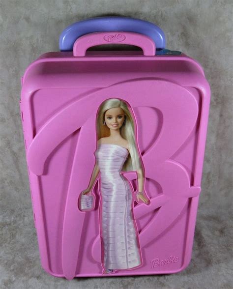 2003 Barbie Doll Pink Take-A-Long Rolling Suitcase Wheels Case Storage Trunk USA | Storage trunk ...