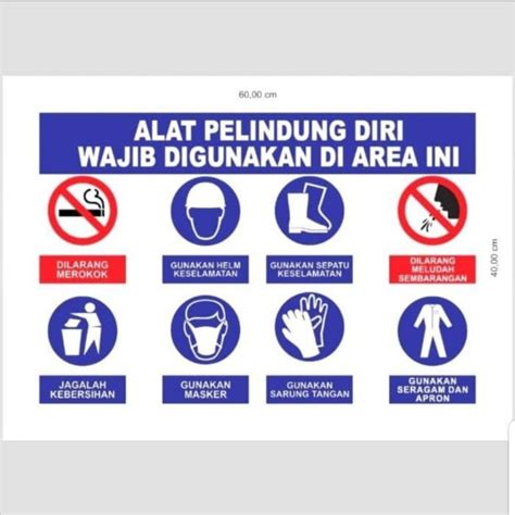 Jual SIGN LABEL STICKER K3 RAMBU AREA WAJIB APD ALAT PELINDUNG DIRI ...