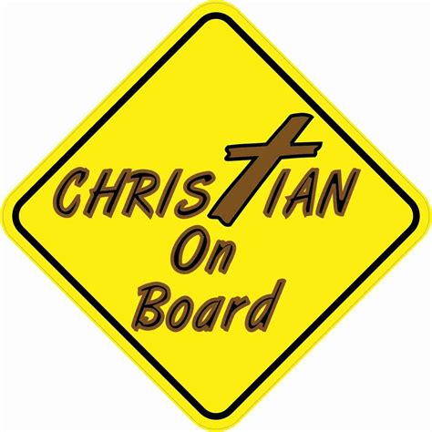 4.5x4.5 Christian On Board Vinyl Bumper Sticker Decal Car Window ...