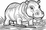 Hippo Coloring Pages  Fun Animal Activity For Kids CrayonAZCom sketch template