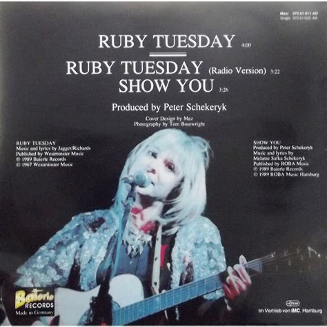 Ruby tuesday (music and lyrics by jagger&richards) by Melanie Safka ...