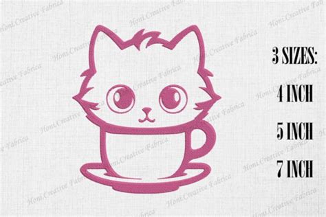 Cute Cat in Cup · Creative Fabrica