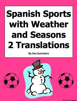 Spanish Sports, Weather & Seasons With Likes & Dislikes Translations