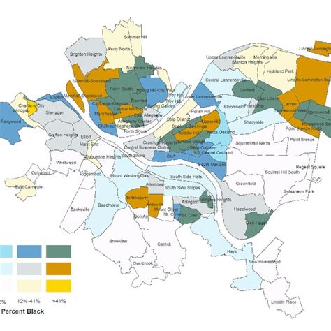 Map of violent crime rate by percent black across Pittsburgh ...