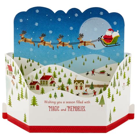 Santa's Sleigh Musical 3D Pop-Up Christmas Card With Motion - Greeting Cards - Hallmark