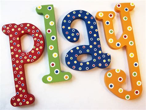 PLAY Hand Painted Decorative Wooden Letters...Priced Per