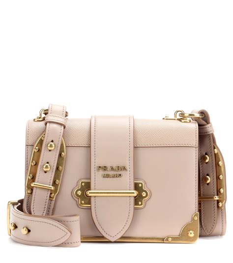 Lyst - Prada Cahier Leather Shoulder Bag in Natural