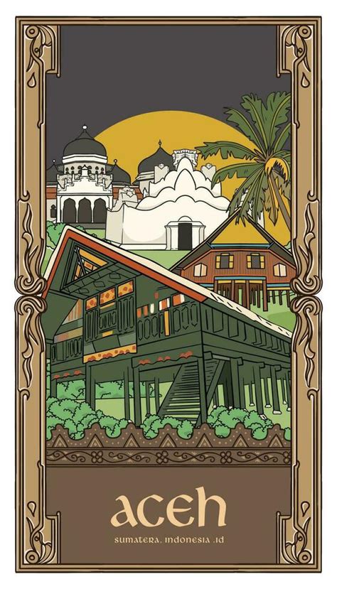 Aceh tourism culture illustration 26765277 Vector Art at Vecteezy