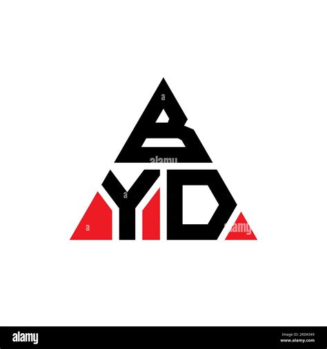 BYD triangle letter logo design with triangle shape. BYD triangle logo design monogram. BYD ...