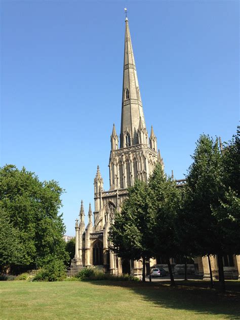 St Mary Redcliffe towering over the south churchyard.... Redcliffe, St Mary, Green Space ...