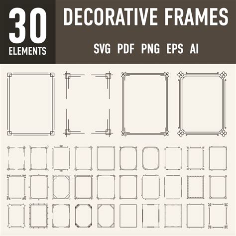 Decorative Frames. Vintage or Retro Frames Border. SVG, Pdf, Png, Eps ...