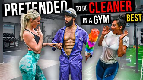 CRAZY CLEANER shocked GIRLS in a GYM prank #2 | BEST Aesthetics in public reactions - YouTube