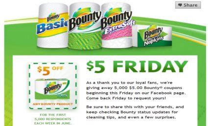 facebook: $5.00 Bounty coupon this Friday!- ConsumerQueen.com- Oklahoma ...