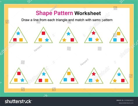 Pattern Matching Worksheet Education Developing Worksheet Stock Vector (Royalty Free) 2150603833 ...