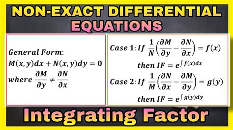 NON-EXACT DIFFERENTIAL EQUATIONS | Integrating Factor | Non exact DE | TAGALOG-ENGLISH - YouTube