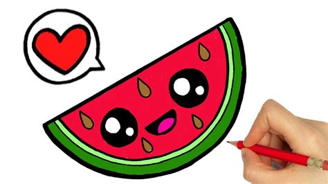 HOW TO DRAW A CUTE WATERMELON KAWAII EASY STEP BY STEP | DIBUJOS KAWAII | DESENHOS KAWAII - YouTube