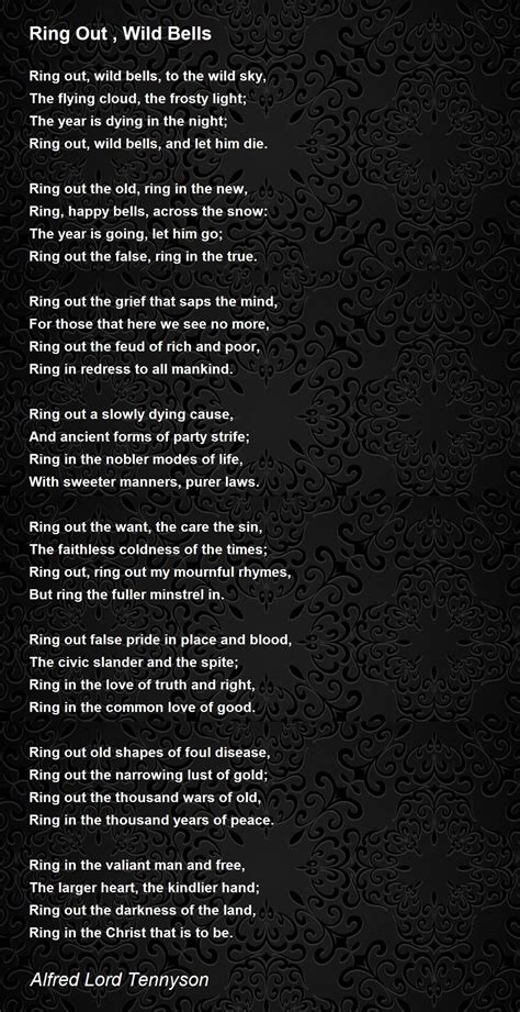 Ring Out , Wild Bells Poem by Alfred Lord Tennyson - Poem Hunter