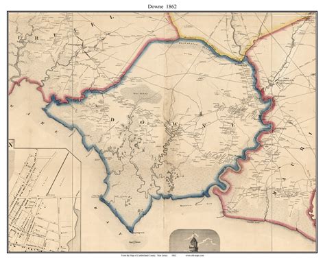 Downe 1862 Old Town Map With Homeowner Names Cumberland County - Etsy