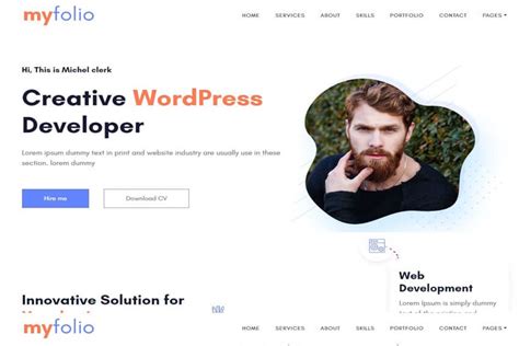 MyFolio - Landing WordPress Portfolio Theme Free Download