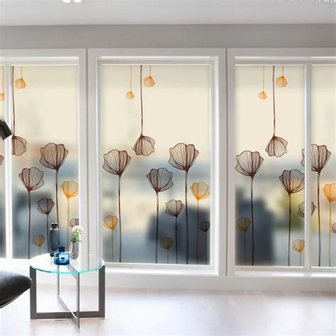 Lotus window stickers glass stickers frosted glass film sliding door ...