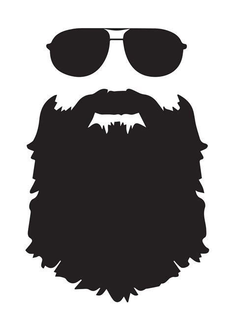 Beard With Aviator Sunglasses | Beard silhouette, Beard no mustache, Beard logo