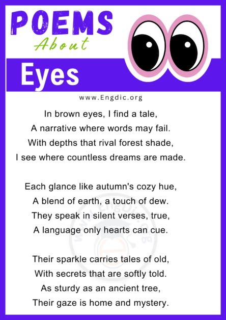 20+ Poems about Eyes (Brown, Blue, & Green Beautiful Eyes) - EngDic