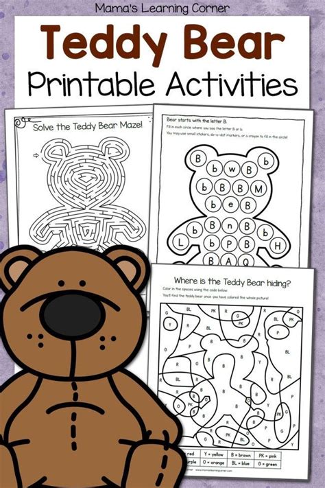 Teddy Bear Activities Printable Packet | Teddy bear crafts, Teddy bear day, Teddy bear template