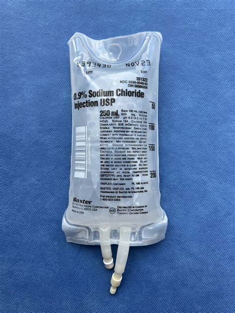 No Rx Required - IV Fluid Bag 0.9% Sodium Chloride (Normal Saline) - 50mL-1000mL - Other Health ...