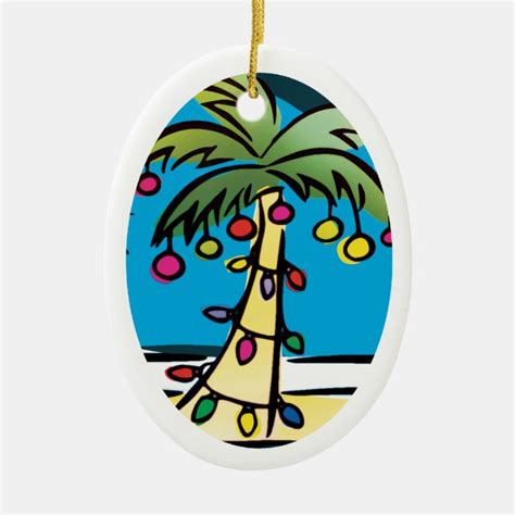 Personalized Bright Palm Tree Christmas Ornament | Zazzle