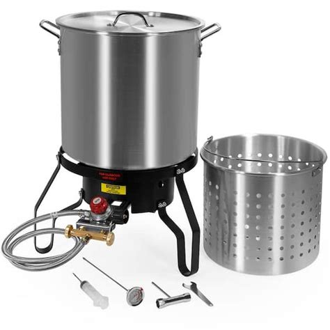 Barton 52 Qt. X-Large Outdoor Aluminum Turkey Deep Fryer Pot and Burner Kit 99905-H - The Home Depot