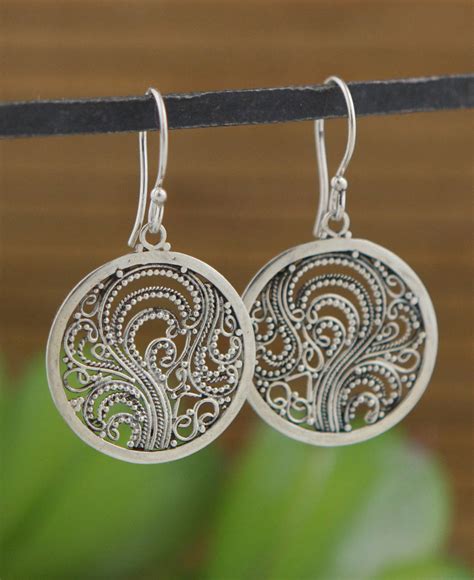 Indonesian Filigree Earrings, Sterling Silver – Cultural Elements