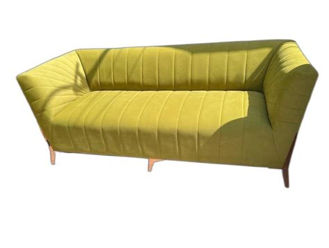 Wooden Rectangular Yellow Three Seater Leather Sofa at Rs 12999/piece in Hyderabad