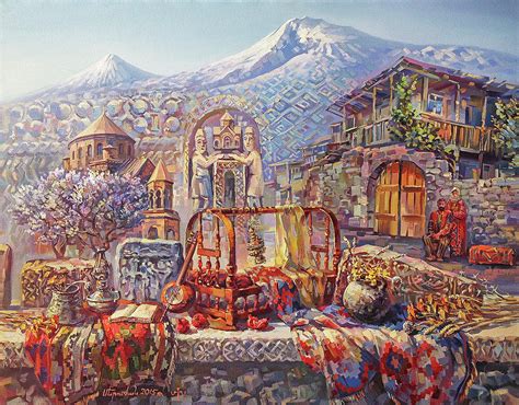 Symbols of Armenian culture Painting by Meruzhan Khachatryan - Fine Art ...