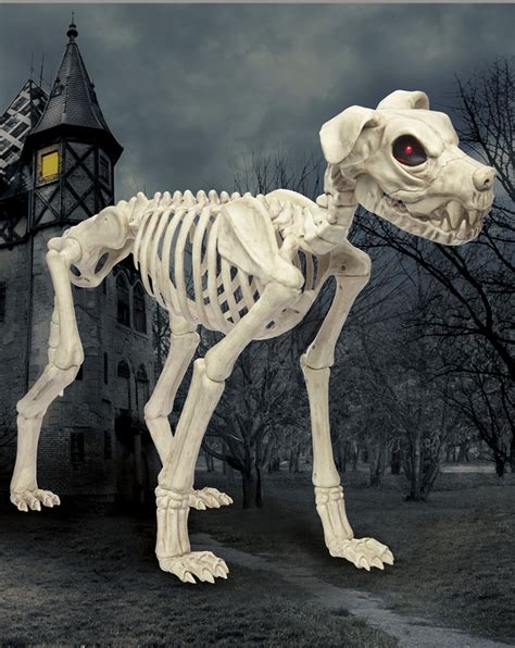 Medium Skeleton Dog with LED Eyes and Timer Function