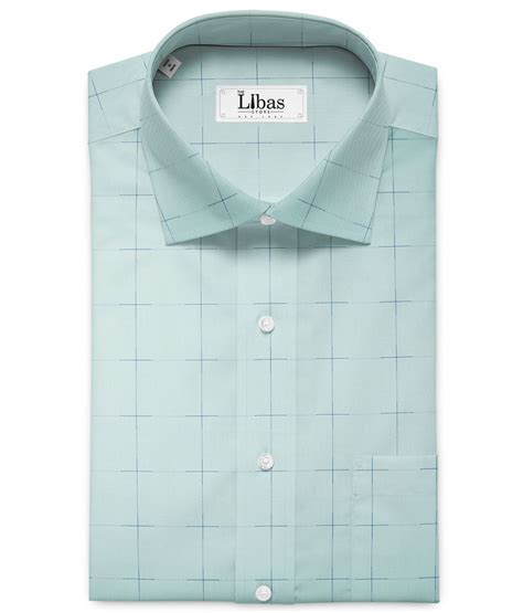 Soktas Men's Giza Cotton Checks Unstitched Shirting Fabric - Pistachio ...