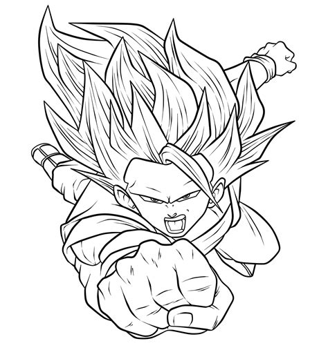 Goku Ssj3 Linearts by wLadyB91 on DeviantArt