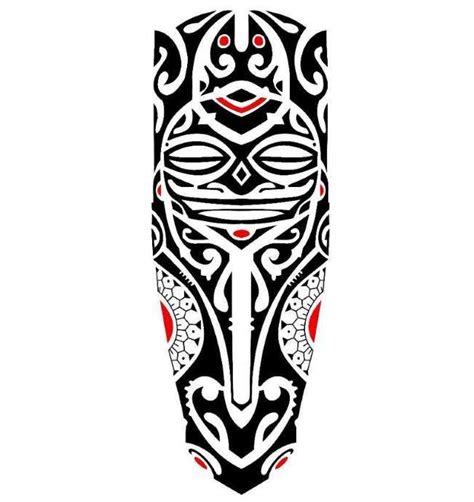 Stencil Polynesian Tattoo Leg Sketch